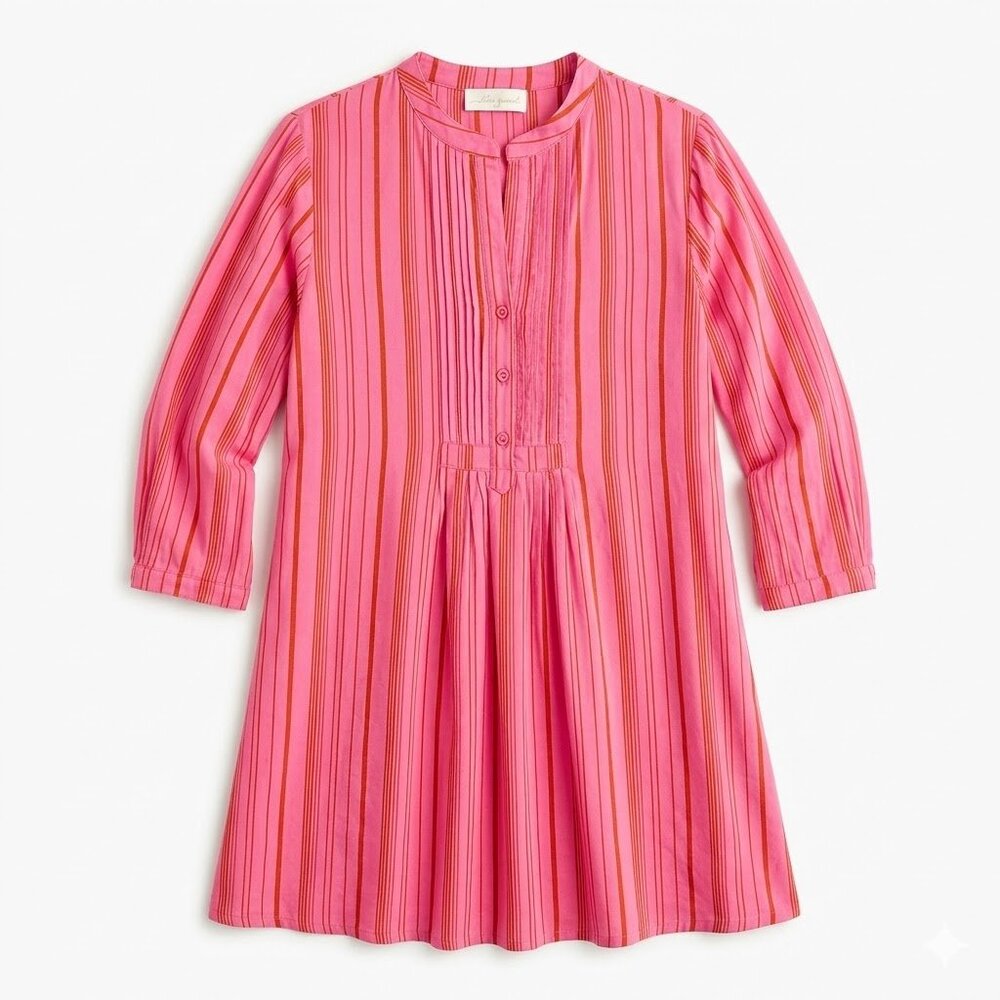 Natalie Martin Pink Orange Striped Tunic Dress Size XS Fiore Boho Rayon Mini